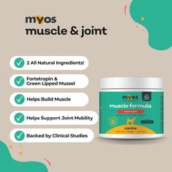 MYOS Canine Muscle & Joint Formula with Fortetropin & Green Lipped Mussel Supplement for Dogs, 6.9-oz tub slide 2 of 8