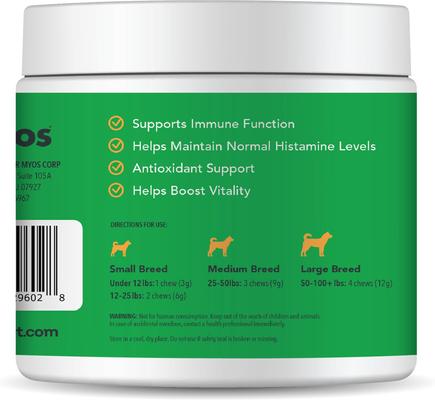 Show full view: MYOS Immunity Support Chicken Flavored Chew Supplement for Dogs, 60 count slide 3 of 7