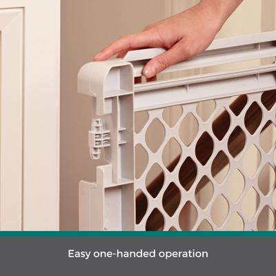 Show full view: MyPet 2-in-1 Plastic Easy Swing Dog & Cat Gate, Gray slide 6 of 8