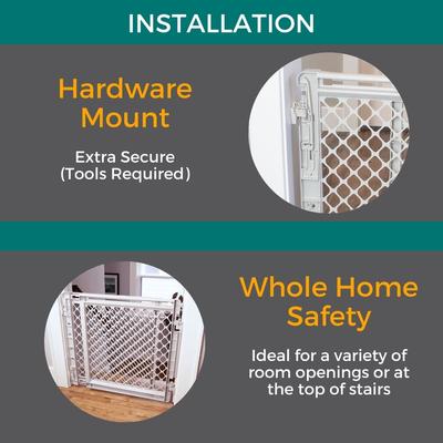 Show full view: MyPet 2-in-1 Plastic Easy Swing Dog & Cat Gate, Gray slide 4 of 8