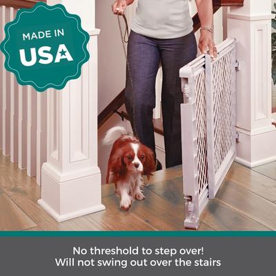 Show full view: MyPet 2-in-1 Plastic Easy Swing Dog & Cat Gate, Gray slide 3 of 8