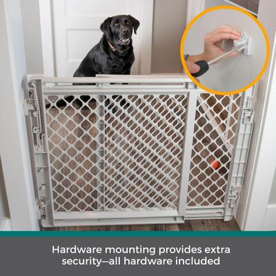 Show full view: MyPet 2-in-1 Plastic Easy Swing Dog & Cat Gate, Gray slide 2 of 8