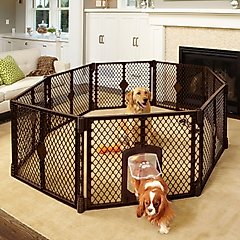 MyPet 8-Panel Petyard Passage Plastic Dog Pen, Brown