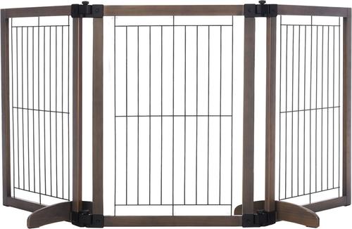 Show full view: MyPet Extra Wide Versa-Lock Freestanding Cat & Dog Gate, Woodtone slide 6 of 9