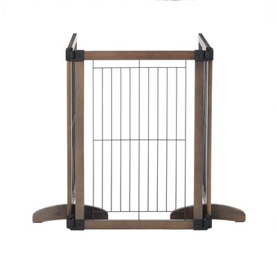 Show full view: MyPet Extra Wide Versa-Lock Freestanding Cat & Dog Gate, Woodtone slide 7 of 9