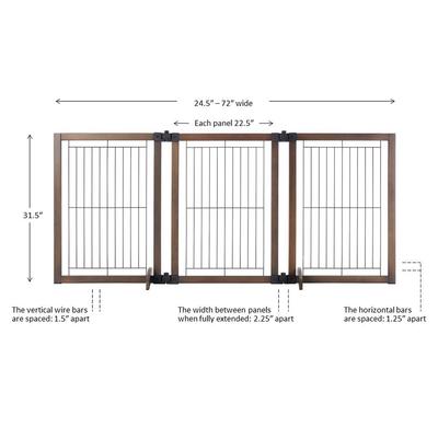 Show full view: MyPet Extra Wide Versa-Lock Freestanding Cat & Dog Gate, Woodtone slide 8 of 9