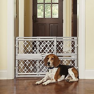 MyPet Paws Portable Pet Gate, Light Gray