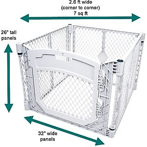 MyPet Petyard Plus 4-Panel Dog Exercise Pen, Gray