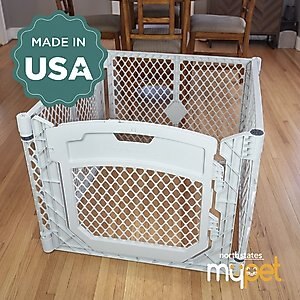 MyPet Petyard Plus 4-Panel Dog Exercise Pen, Gray