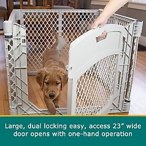 MyPet Petyard Plus 4-Panel Dog Exercise Pen, Gray