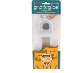 MyPet Safety Paws Grip & Glide Cabinet Locks for Dog & Cat, Gray, 3 count