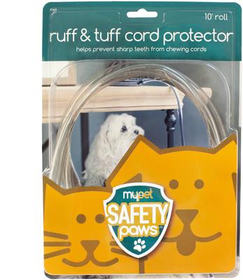 MYPET Safety Paws Ruff Tuff Cord Protector for Dog Cat, Clear