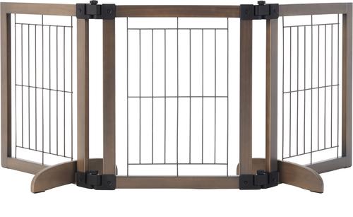 Show full view: MyPet Wide Versa-Lock Freestanding Cat & Dog Gate, Woodtone slide 4 of 8
