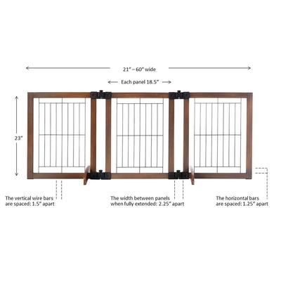 Show full view: MyPet Wide Versa-Lock Freestanding Cat & Dog Gate, Woodtone slide 7 of 8