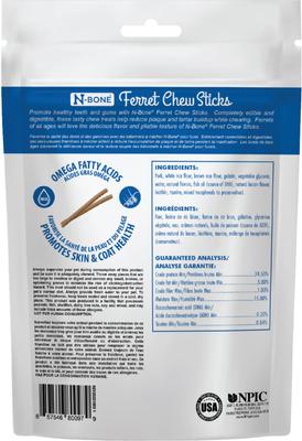 Show full view: N-Bone Bacon Flavor Chew Sticks Ferret Treat, 1.87-oz bag slide 3 of 9