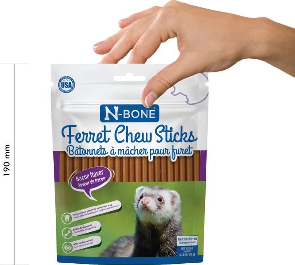 N-Bone Bacon Flavor Chew Sticks Ferret Treat, 3.74-oz bag