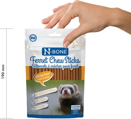 Show full view: N-Bone Chicken Flavor Chew Sticks Ferret Treat, 1.87-oz bag slide 5 of 9
