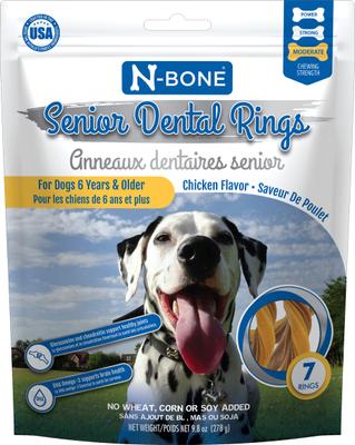 Show full view: N-Bone Chicken Flavored Dental Rings Senior Dog Treats, 9.8-oz bag slide 1 of 9
