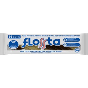 N-Bone FLOSSta Dual Action Beef Liver Flavor Dental Dog Chews, 1 count
