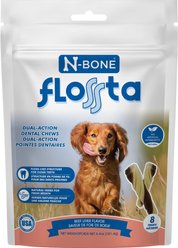 N-Bone FLOSSta Dual Action Beef Liver Flavor Dental Dog Chews, 8 count