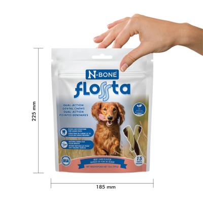 Show full view: N-Bone FLOSSta Dual Action Beef Liver Flavor Dental Dog Chews, 8 count slide 5 of 11