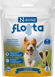 N-Bone FLOSSta Dual Action Chicken Flavor Dental Dog Chews, 8 count
