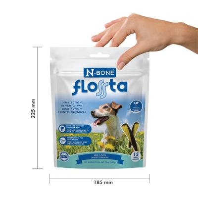 Show full view: N-Bone FLOSSta Dual Action Mint Flavor Dental Dog Chews, 15 count slide 5 of 11
