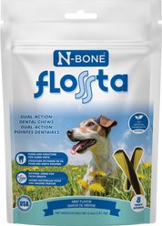 N-Bone FLOSSta Dual Action Mint Flavor Dental Dog Chews, 8 count