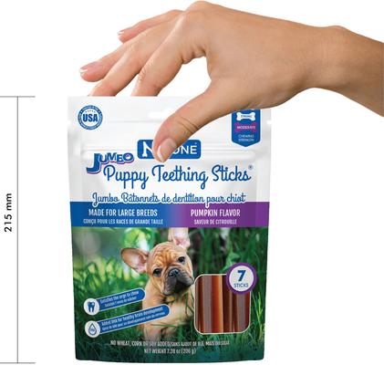 Show full view: N-Bone Jumbo Puppy Teething Sticks Pumpkin Flavor Dog Treats, 7 count slide 8 of 10