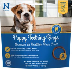 N-Bone Puppy Teething Ring Chicken Flavor Dental Dog Treats, 3 count slide 1 of 8