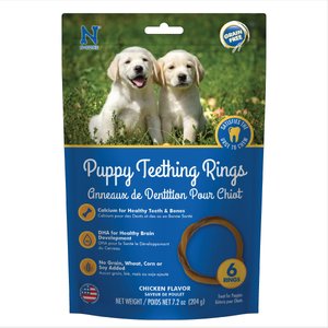 N-Bone Puppy Teething Ring Chicken Flavor Grain-Free Dental Dog Treats, 6 count
