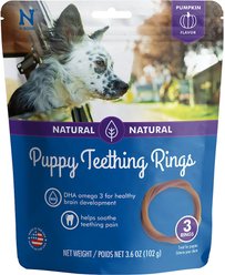 N-Bone Puppy Teething Ring Pumpkin Flavor Dental Dog Treats, 3 count