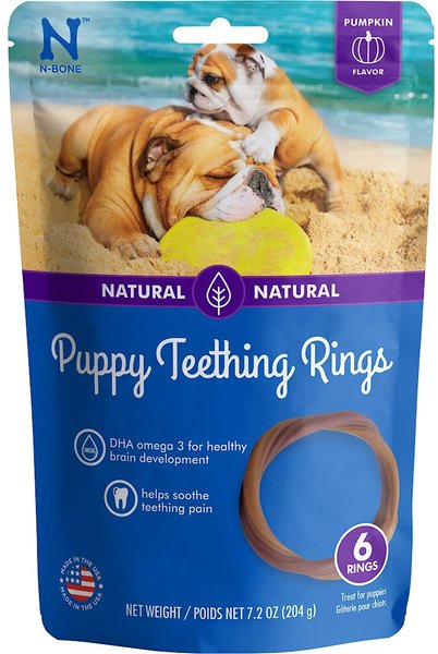 N-Bone Puppy Teething Rings Pumpkin Flavor Dog Treats
