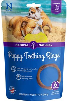 Show full view: N-Bone Puppy Teething Ring Pumpkin Flavor + Salmon Flavor Dog Treats slide 2 of 9
