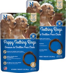 N-Bone Puppy Teething Rings Peanut Butter Flavor Dental Dog Treats, 12 count