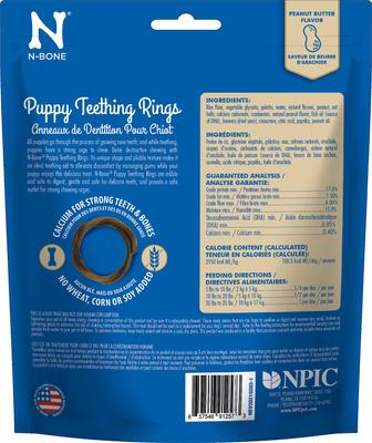 Show full view: N-Bone Puppy Teething Rings Peanut Butter Flavor Dental Dog Treats, 3 count slide 3 of 9