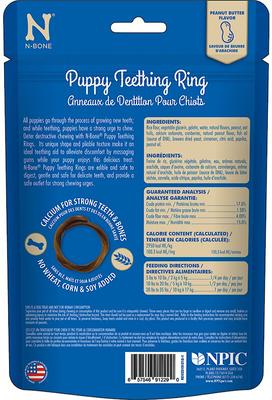 Show full view: N-Bone Puppy Teething Rings Peanut Butter Flavor Dental Dog Treats, 6 count slide 3 of 9