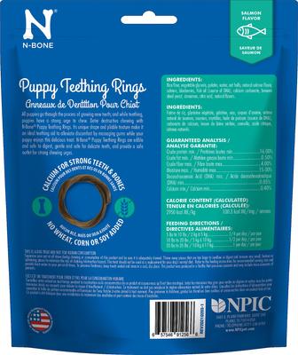 Show full view: N-Bone Puppy Teething Rings Salmon Flavor Dental Dog Treats, 3 count slide 3 of 9