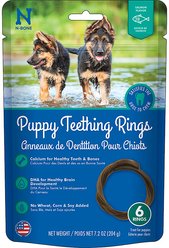 N-Bone Puppy Teething Rings Salmon Flavor Dental Dog Treats, 6 count