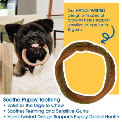 Show full view: N-Bone Puppy Teething Rings Taste of Texas Chicken Fajitas Flavor Dog Dental Treats, 3 count slide 4 of 8