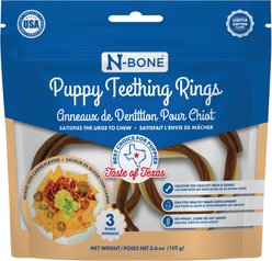 N-Bone Puppy Teething Rings Taste of Texas Queso Con Carne Flavor Dog Dental Treats, 3 count slide 1 of 7