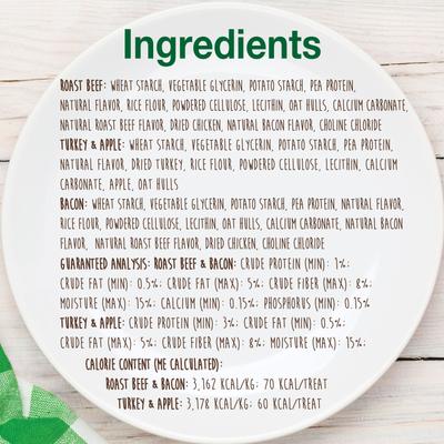 Show full view: N-Bone Puppy Teething Sticks Chicken Flavor Treats + Nylabone Healthy Edibles Bacon, Roast Beef, & Turkey Puppy Starter Kit Dog Treats, 3 pack slide 7 of 10