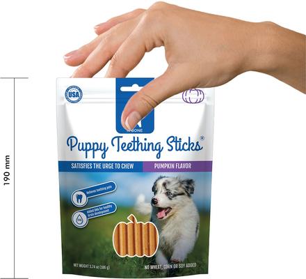 Show full view: N-Bone Puppy Teething Sticks Pumpkin Dental Chew Treats, 20 count slide 5 of 10
