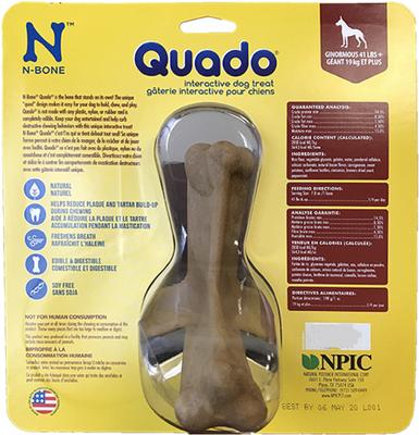 Show full view: N-Bone Quado Interactive Bacon Flavored Large Dental Dog Treat, 1 count slide 3 of 12