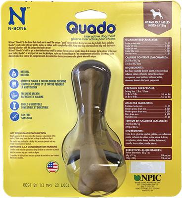 Show full view: N-Bone Quado Interactive Bacon Flavored Medium Dental Dog Treat slide 3 of 12