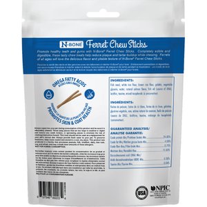 N-Bone Salmon Flavor Chew Sticks Ferret Treat, 3.74-oz bag