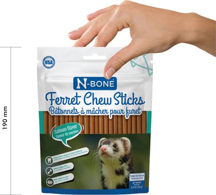 Show full view: N-Bone Salmon Flavor Chew Sticks Ferret Treat, 3.74-oz bag slide 4 of 8