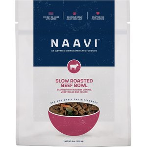Naavi Slow Roasted Beef Bowl Air Dried Dog Food, 6-oz bag