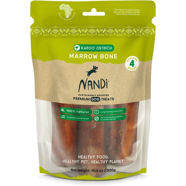 Nandi Karoo Ostrich Marrow Bone Dog Treats, 4 count