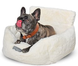 Nandog Cloud Collection Cat & Dog Car Seat Bed, Ivory, Small